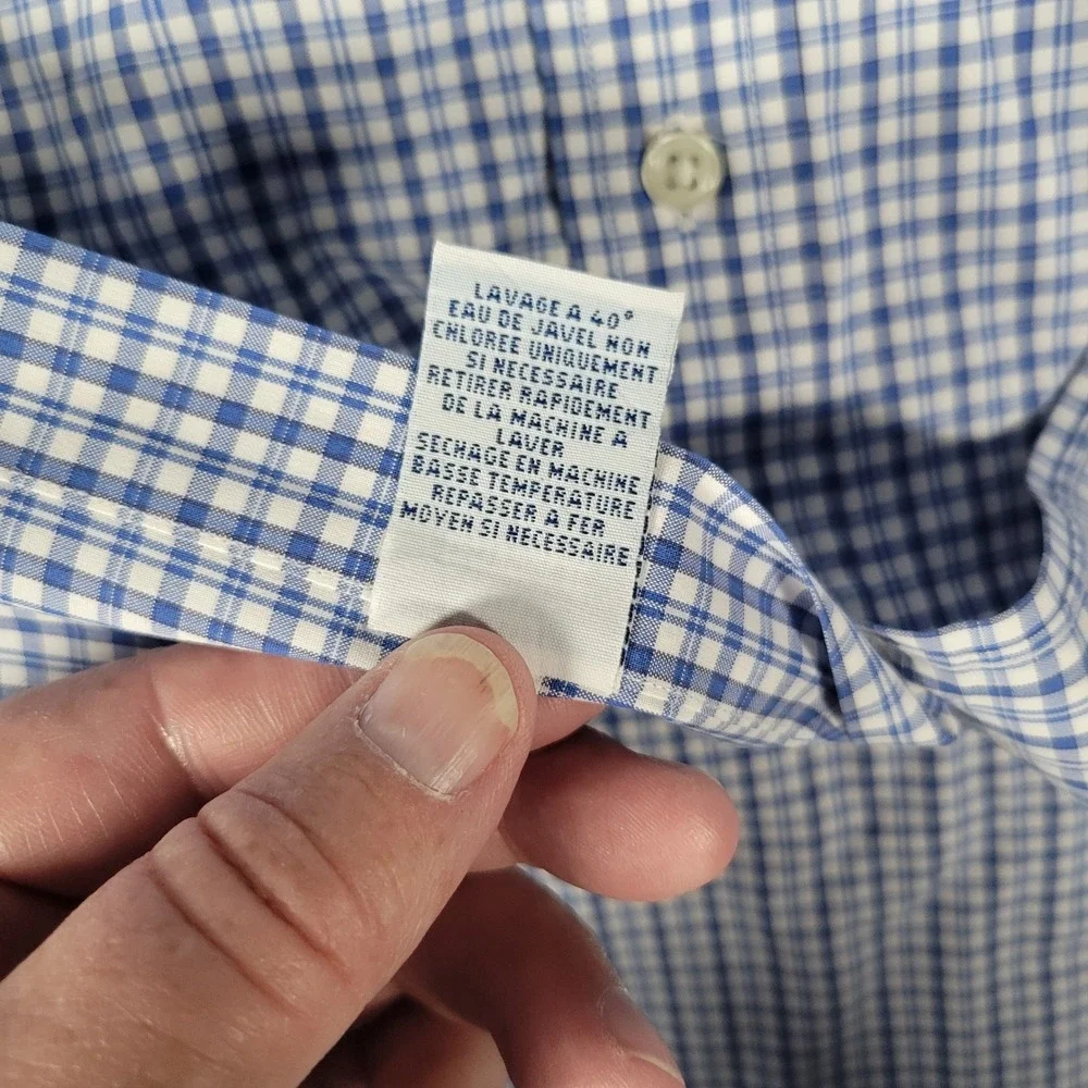 Ralph Lauren Button Down Shirt Mens XXL Blue White Gingham Short Sleeve Check - Picture 7 of 13